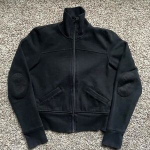 Lululemon Full Zip Black Scuba Jacket with Pink Logo